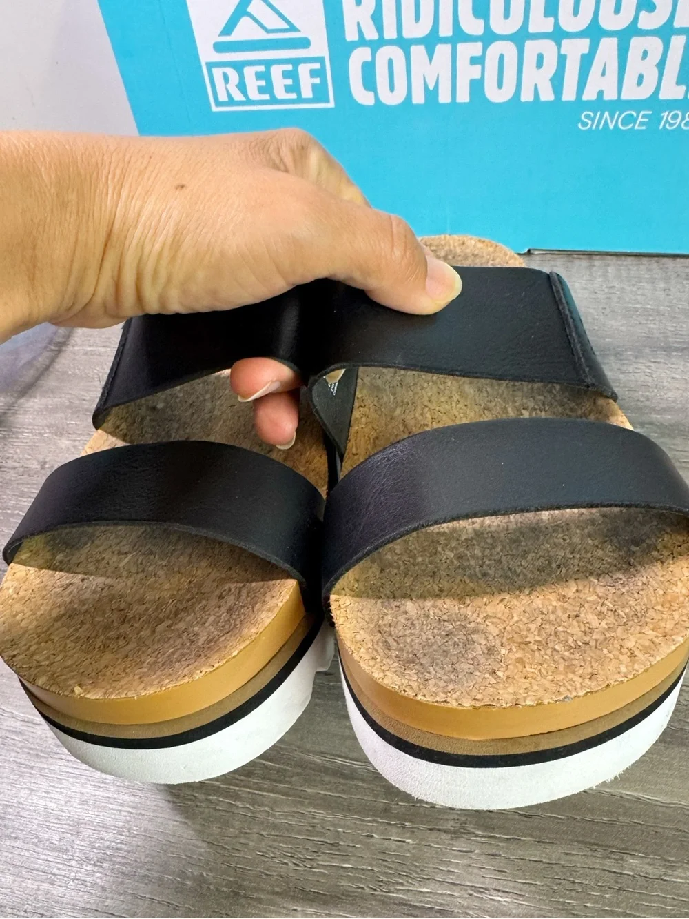 Reef Cushion Vista Hi Sandals size 8 arch support corkbed platform